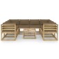 vidaXL Set de muebles de jardín 9 piezas con cojines madera impregnada vidaXL Set de muebles de jardín 9 piezas con cojines madera impregnada