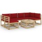 vidaXL Set de muebles de jardín 7 piezas con cojines madera impregnada vidaXL Set de muebles de jardín 7 piezas con cojines madera impregnada