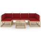 vidaXL Set de muebles de jardín 7 piezas con cojines madera impregnada vidaXL Set de muebles de jardín 7 piezas con cojines madera impregnada