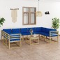 vidaXL Set de muebles de jardín 10 pzas con cojines madera impregnada vidaXL Set de muebles de jardín 10 pzas con cojines madera impregnada