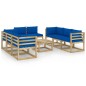 vidaXL Set de muebles de jardín 9 piezas con cojines madera impregnada vidaXL Set de muebles de jardín 9 piezas con cojines madera impregnada