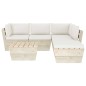 vidaXL Muebles de jardín de palets 6 piezas y cojines madera de abeto vidaXL Muebles de jardín de palets 6 piezas y cojines madera de abeto