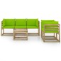 vidaXL Juego de muebles de jardín 6 piezas con cojines verde lima vidaXL Juego de muebles de jardín 6 piezas con cojines verde lima