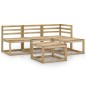 vidaXL Set de muebles de jardín 5 pzas madera de pino impregnada verde vidaXL Set de muebles de jardín 5 pzas madera de pino impregnada verde