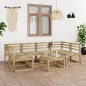 vidaXL Set de muebles de jardín 7 pzas madera de pino impregnada verde