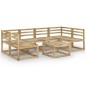vidaXL Set de muebles de jardín 7 pzas madera de pino impregnada verde
