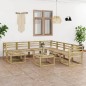 vidaXL Set de muebles de jardín 9 pzas madera de pino impregnada verde vidaXL Set de muebles de jardín 9 pzas madera de pino impregnada verde