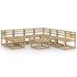 vidaXL Set de muebles de jardín 9 pzas madera de pino impregnada verde vidaXL Set de muebles de jardín 9 pzas madera de pino impregnada verde