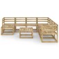 vidaXL Set de muebles de jardín 9 pzas madera de pino impregnada verde vidaXL Set de muebles de jardín 9 pzas madera de pino impregnada verde