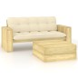 vidaXL Set muebles de jardín y cojines 2 pzas madera pino impregnada vidaXL Set muebles de jardín y cojines 2 pzas madera pino impregnada