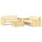 vidaXL Set de sofás jardín 3 piezas con cojines madera pino impregnada vidaXL Set de sofás jardín 3 piezas con cojines madera pino impregnada
