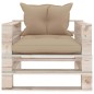 vidaXL Sofá de palets de jardín con cojines beige madera de pino vidaXL Sofá de palets de jardín con cojines beige madera de pino