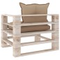vidaXL Sofá de palets de jardín con cojines beige madera de pino vidaXL Sofá de palets de jardín con cojines beige madera de pino