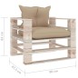 vidaXL Sofá de palets de jardín con cojines beige madera de pino vidaXL Sofá de palets de jardín con cojines beige madera de pino