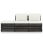 vidaXL Muebles de jardín 3 piezas con cojines madera impregnada gris vidaXL Muebles de jardín 3 piezas con cojines madera impregnada gris