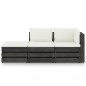vidaXL Muebles de jardín 3 pzas con cojines gris madera impregnada vidaXL Muebles de jardín 3 pzas con cojines gris madera impregnada