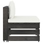 vidaXL Muebles de jardín 3 pzas con cojines gris madera impregnada vidaXL Muebles de jardín 3 pzas con cojines gris madera impregnada