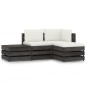 vidaXL Muebles de jardín 4 piezas con cojines madera impregnada gris vidaXL Muebles de jardín 4 piezas con cojines madera impregnada gris