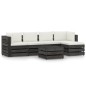 vidaXL Muebles de jardín 6 pzas con cojines madera impregnada gris vidaXL Muebles de jardín 6 pzas con cojines madera impregnada gris