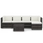 vidaXL Muebles de jardín 6 pzas con cojines madera impregnada gris vidaXL Muebles de jardín 6 pzas con cojines madera impregnada gris