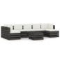 vidaXL Muebles de jardín 8 pzas con cojines madera impregnada gris