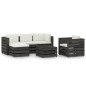 vidaXL Muebles de jardín 6 pzas con cojines madera impregnada gris