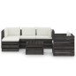vidaXL Muebles de jardín 6 pzas con cojines madera impregnada gris