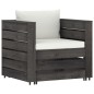 vidaXL Muebles de jardín 6 pzas con cojines madera impregnada gris