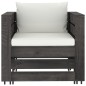 vidaXL Muebles de jardín 6 pzas con cojines madera impregnada gris