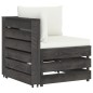 vidaXL Muebles de jardín 6 pzas con cojines madera impregnada gris