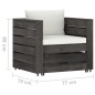 vidaXL Muebles de jardín 6 pzas con cojines madera impregnada gris