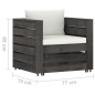 vidaXL Muebles de jardín 7 pzas con cojines madera impregnada gris vidaXL Muebles de jardín 7 pzas con cojines madera impregnada gris