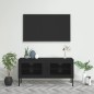 vidaXL Mueble para TV de acero negro 105x35x50 cm vidaXL Mueble para TV de acero negro 105x35x50 cm