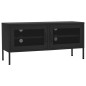 vidaXL Mueble para TV de acero negro 105x35x50 cm vidaXL Mueble para TV de acero negro 105x35x50 cm