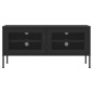 vidaXL Mueble para TV de acero negro 105x35x50 cm vidaXL Mueble para TV de acero negro 105x35x50 cm