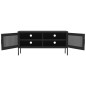 vidaXL Mueble para TV de acero negro 105x35x50 cm vidaXL Mueble para TV de acero negro 105x35x50 cm