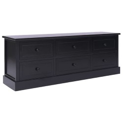 vidaXL Mueble para TV madera maciza de paulownia negro 108x30x40 cm