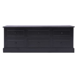 vidaXL Mueble para TV madera maciza de paulownia negro 108x30x40 cm