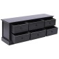 vidaXL Mueble para TV madera maciza de paulownia negro 108x30x40 cm vidaXL Mueble para TV madera maciza de paulownia negro 108x30x40 cm