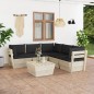 vidaXL Muebles de jardín de palets 6 piezas y cojines madera de abeto vidaXL Muebles de jardín de palets 6 piezas y cojines madera de abeto