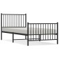 vidaXL Estructura de cama con cabecero y estribo metal negro 90x200 cm vidaXL Estructura de cama con cabecero y estribo metal negro 90x200 cm