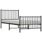 vidaXL Estructura de cama con cabecero y estribo metal negro 90x200 cm vidaXL Estructura de cama con cabecero y estribo metal negro 90x200 cm