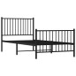 vidaXL Estructura de cama con cabecero y estribo metal negro 90x200 cm vidaXL Estructura de cama con cabecero y estribo metal negro 90x200 cm