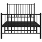 vidaXL Estructura de cama con cabecero y estribo metal negro 90x200 cm vidaXL Estructura de cama con cabecero y estribo metal negro 90x200 cm