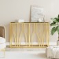 vidaXL Mesa consola de acero inoxidable y vidrio dorada 110x30x70 cm vidaXL Mesa consola de acero inoxidable y vidrio dorada 110x30x70 cm