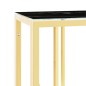 vidaXL Mesa consola de acero inoxidable y vidrio dorada 110x30x70 cm vidaXL Mesa consola de acero inoxidable y vidrio dorada 110x30x70 cm