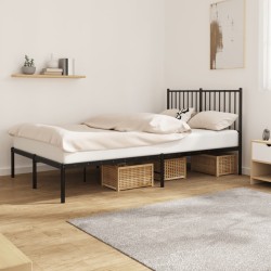 vidaXL Estructura de cama con cabecero metal negro 120x190 cm