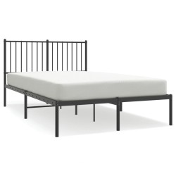 vidaXL Estructura de cama con cabecero metal negro 120x190 cm