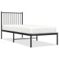 vidaXL Estructura de cama con cabecero metal negro 75x190 cm vidaXL Estructura de cama con cabecero metal negro 75x190 cm