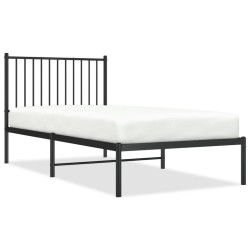 vidaXL Estructura de cama con cabecero metal negro 90x190 cm
